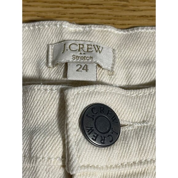 J Crew Shorts Womens Size 24 Cream Denim Cutoff Stretch - Picture 4 of 5